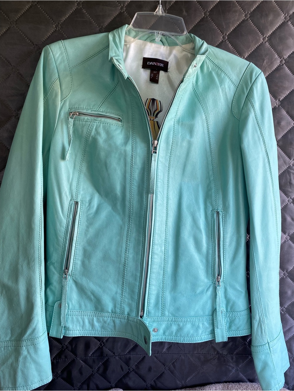 Danier Stunning Tiffany blue  Leather Jacket S